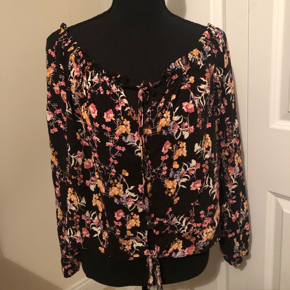 Off The Shoulder Floral Blouse